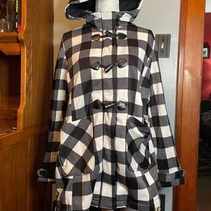 White & Black Buffalo Check Fleece lined Big Chill Jacket